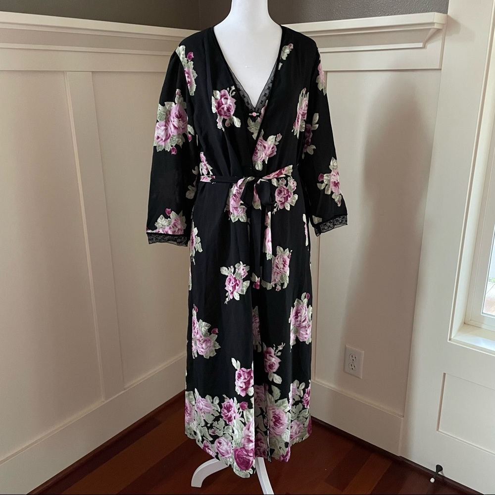 Vintage Oscar de La Renta Floral Robe Medium